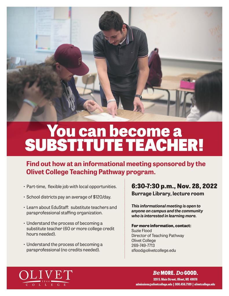 substitute teacher poster
